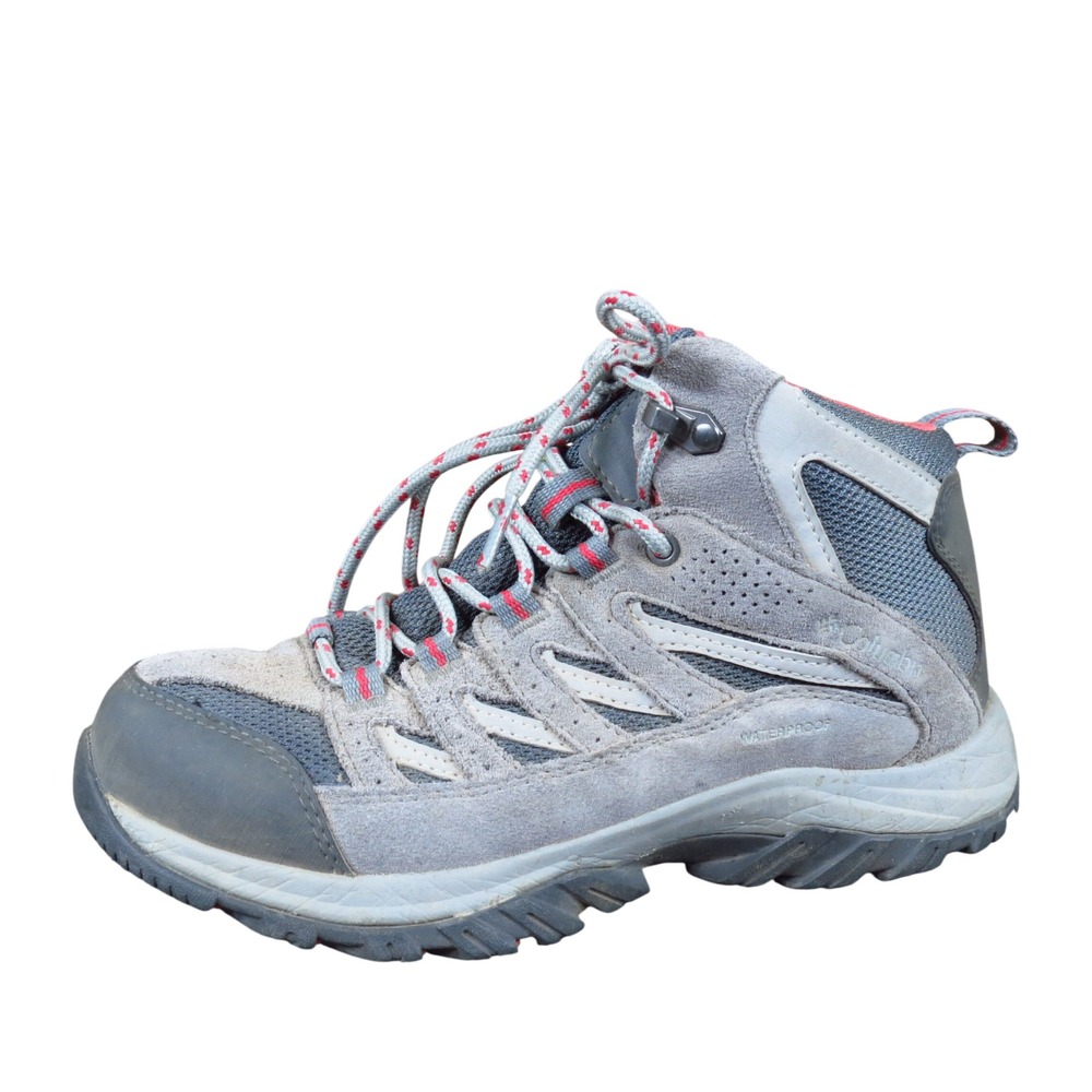 Columbia Crestwood Mid Womens Hiking Boots Size 7 Waterproof Trail Grey Red